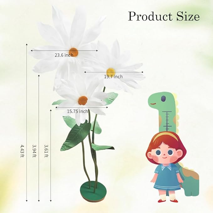 maytopia Giant Flowers for Decoration, Large Foam Flower Artificial Daisy Flowers for Birthday Party Bridal Shower Wedding Graduation Shop Window Backdrop Decor