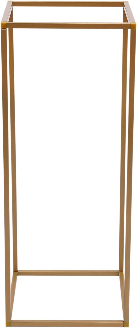 10PC 31.5" Flower Stand for Wedding Metal Cylinder Stands for Party Rectangular Gold Centerpieces Flower Vase Gold Pedestal Columns for Weddings Indoor Outdoor Flower Plant Stand Decoration
