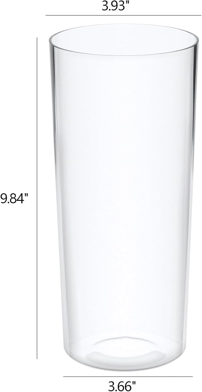 Sadstory Clear Tall Cylinder Flower Vase, Clear Acrylic Table Vase for Centerpieces, 6 Packs