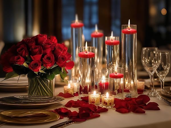 3 inch Floating Candles 36 Packs Red Floating Candle for Centerpieces 8-9 Hours Floating Candles 3” Water Candles for Cylinder Vases, Pool, Wedding, Christmas, Party