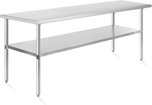 KUTLER Stainless Steel Table - 30 x 72 Inches | Heavy-Duty NSF Commercial Kitchen Prep Table with Undershelf