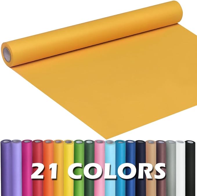 PerkHomy Orange Kraft Paper Roll 17.5" x 960" (80') for Gift Wrapping Bouquet Flower Art Painting Craft Writing Packaging Shipping 80GSM 55LB (Orange, 17.5" x 80')