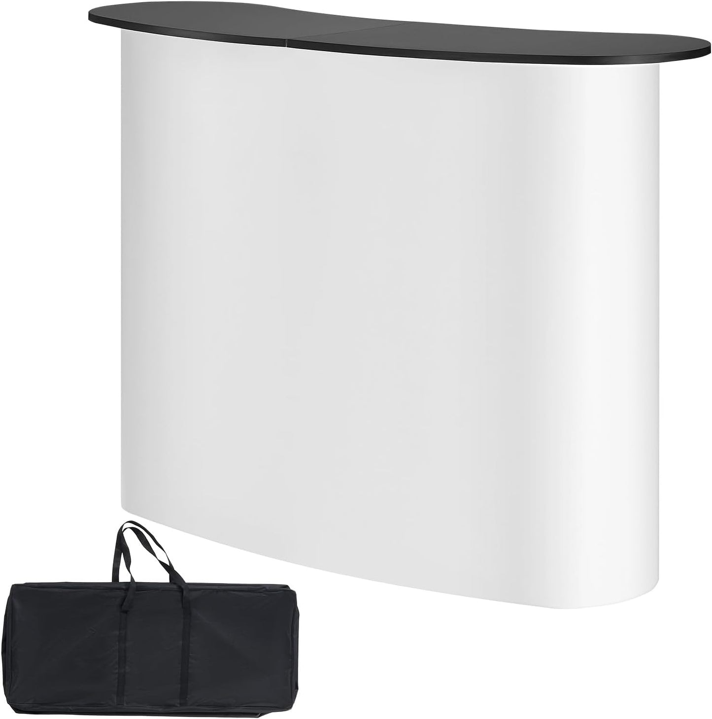 VEVOR Portable Tradeshow Podium Table - Foldable Exhibition Counter Stand | 51.18" x 18.31" x 37.4" with Storage Rack & Carrying Bag