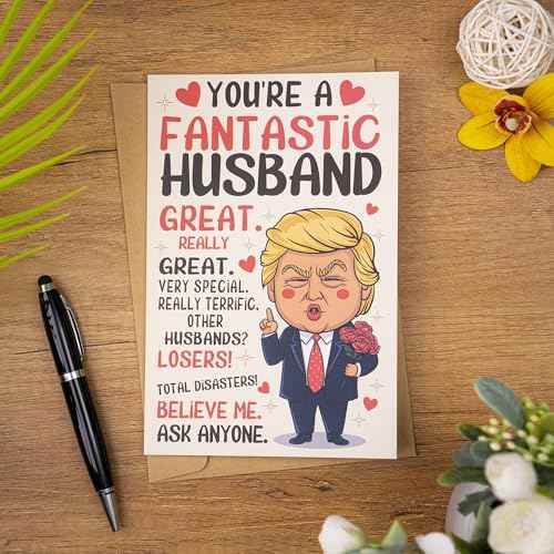 Funny Anniversary Card for Husband ? Hilarious Birthday, Father¡¯s Day, or Romantic Gift from Wife ? Sarcastic Humor for Him, Boyfriend, or Partner ? Blank Inside