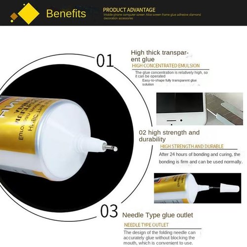 E8000 Jewelry Rhinestones Glue - High Performance Inlay Adhesive with Precision Tip | 50g Craft Glue