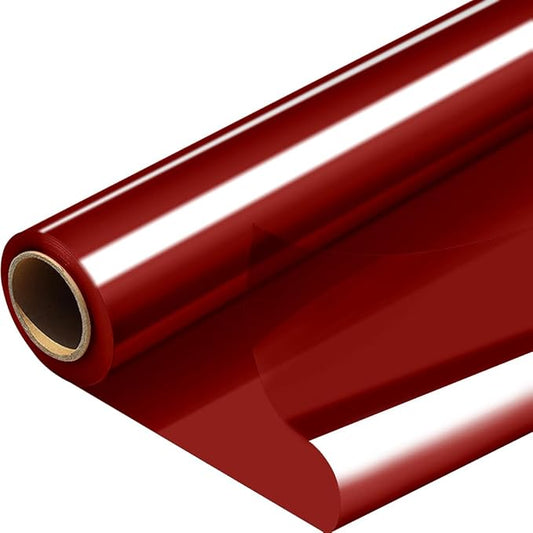 PerkHomy Colored Cellophane Wrap Roll 16" x 100' 3 Mil Thick Cellophane For Gift Basket Treats Goodie Wrapping Craft Flower Bouquet Plastic (Red, 100ft (16in Width))