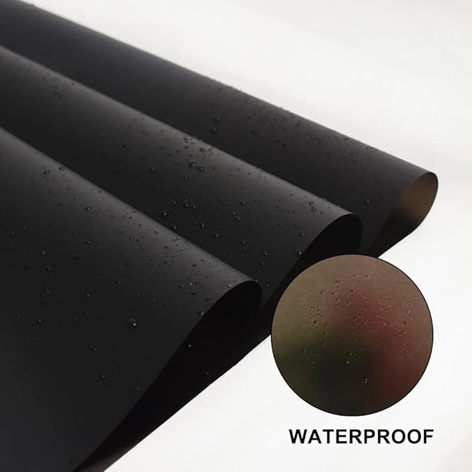 BEISHIDA 20 PCS Black Floral Wrapping Paper-Matte Waterproof Flower Wrapping Paper Bouquet for Florist Supplies, DIY Crafts, Gift Packaging, Birthday Wedding Mother's Day Gift