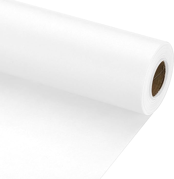 PATIKIL Wrapping Paper, 17" x 600"(49') 70 GSM Craft Paper Roll Kraft Packing Paper for Poster Bulletin Board, Gift Wrapping, White