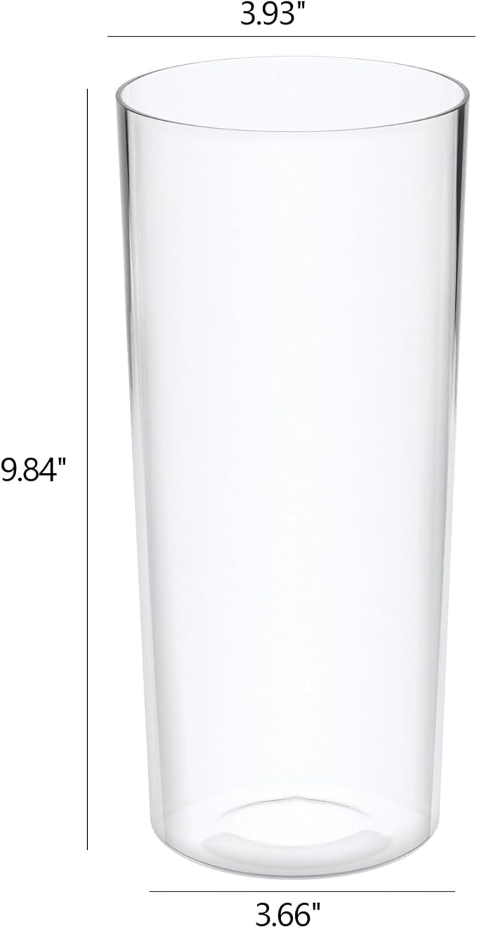 Clear Acrylic Cylinder Vase, Tall Plastic Vase for Centerpieces, 6 Packs