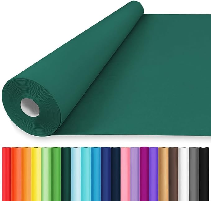 Vanhench 24"x1500" (125') Christmas Dark Green Wrapping Paper for Gift & Bouquet Flower, Solid Color Art Kraft Craft Paper for Birthday, Floor Covering, Bulletin Board, Construction, Moving Supplies