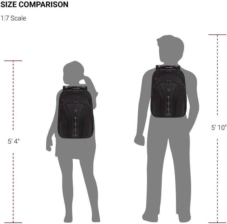 Wenger Legacy 16-Inch Laptop Backpack - Stylish Black/Gray Bag for Men & Women | One Size