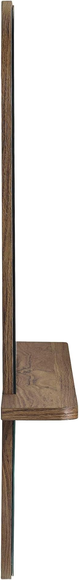 Modway Solstice Oversized Wall Mounted Oval Mirror with Shelf in Walnut – Modern Decorative Accent Mirror for Entryway, Bedroom, Living Room, or Bathroom Vanity