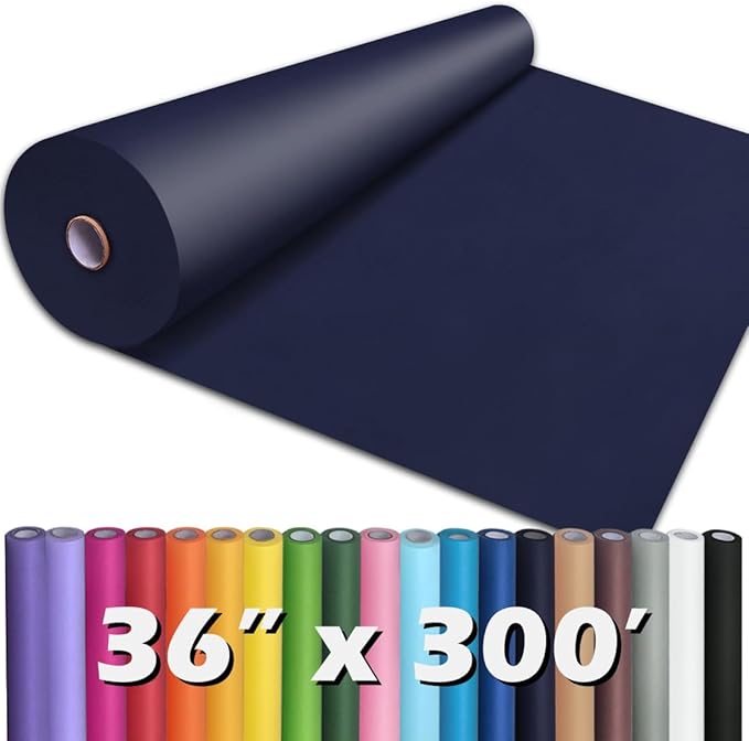 PerkHomy Navy Blue Kraft Paper Roll 36" x 3,600" (300') for Gift Wrapping Bouquet Flower Art Painting Craft Writing Packaging Shipping 80GSM 55LB (Navy Blue, 36" x 300')