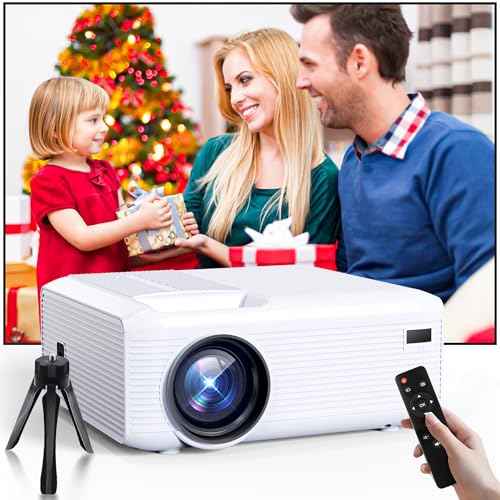 Mini Projector | 4K Support 200" Giant Screen | 500 ANSI Lumens, Bluetooth 5.2 | Portable Outdoor Movie Projector Compatible with TV Stick/Phone/HDMI/PC (Mini Projector for Bedroom)