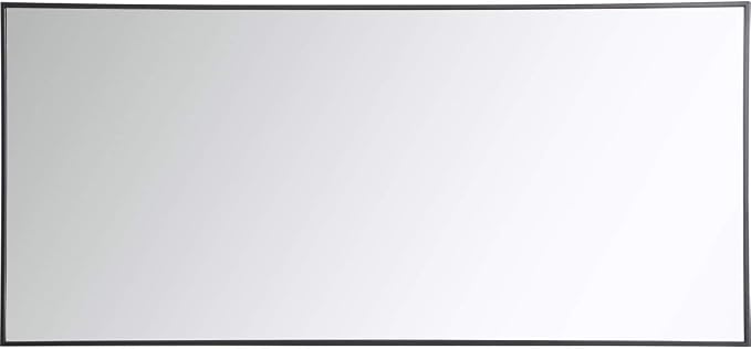 Elegant Decor Eternity 60" x 30" Contemporary Metal Frame Mirror in Black