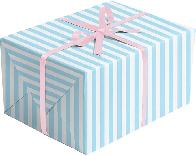 Jillson Roberts Bulk Gift Wrapping Paper, Two-Sided Pastel Pink & Pastel Blue, 1/2 Ream 417' x 30"