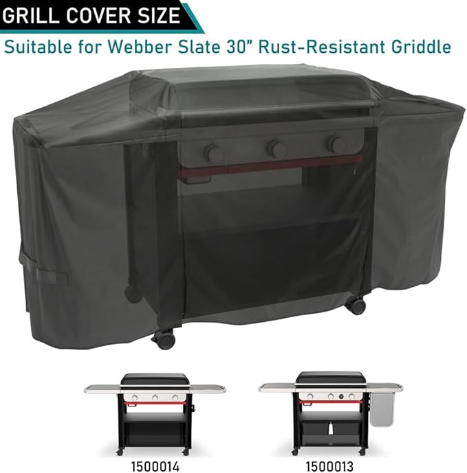 ZJYWSCH Grill Cover for Weber Slate 30" Griddle Outdoor Waterproof Heavy Duty 3400119 Webber Slate 30 inch Flat Top Griddle Grill Cover