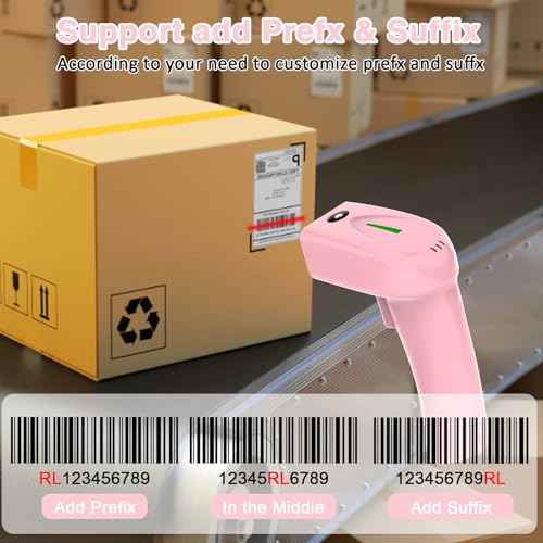 USB Wireless Barcode Scanner,Symcode Handheld Laser 1D Bar Code Reader Scanner (2.4GHz Wireless & USB2.0 Wired) Rechargeable Cordless 1D Barcode Scanner