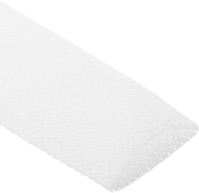 uxcell Expandable Sleeving,2 3/4-inch 10ft Cable Sleeve, White