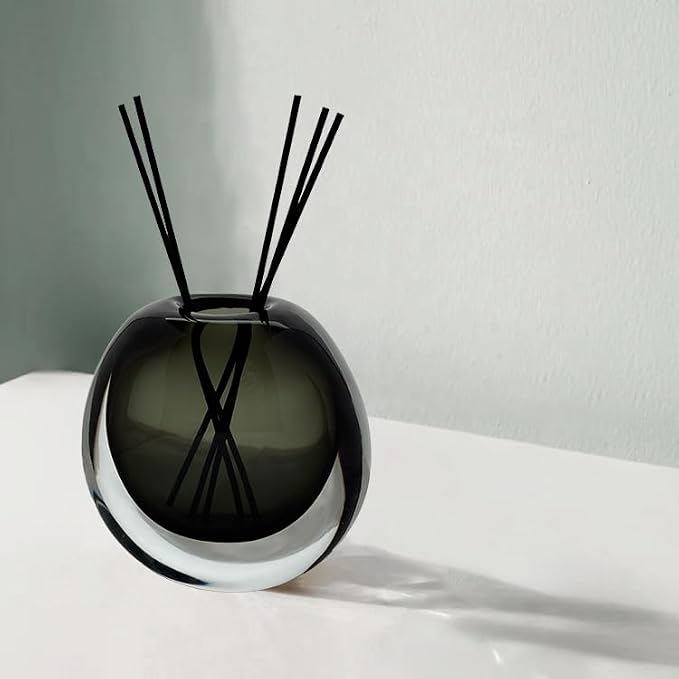 Smoke Glass Vase, DIY Empty Reed Diffuser Bottle for Essential Oils, 200mL, Aromatherapy, Modern Home Decor