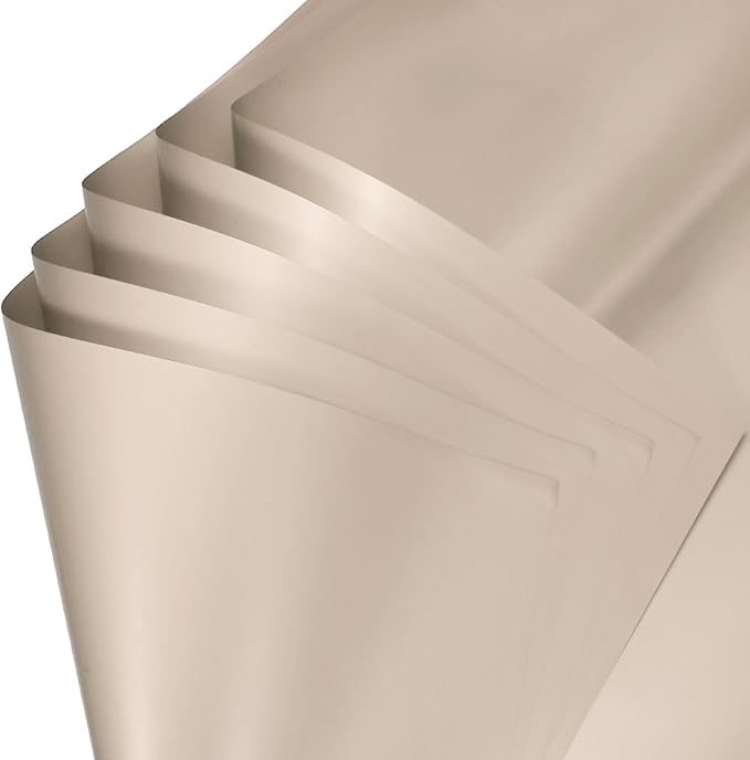 uxcell 60 Sheets Flower Wrapping Paper, 21.5" x 21.5" Waterproof Floral Bouquet Wrapping Papers Florist Supplies for Wedding Party Gift Packaging DIY Crafts, Dark Beige