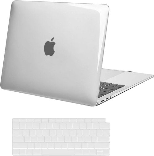 MOSISO MacBook Air 13-Inch Case | Hard Shell Cover with Keyboard Protector & Quilted Bag - Transparent Sand