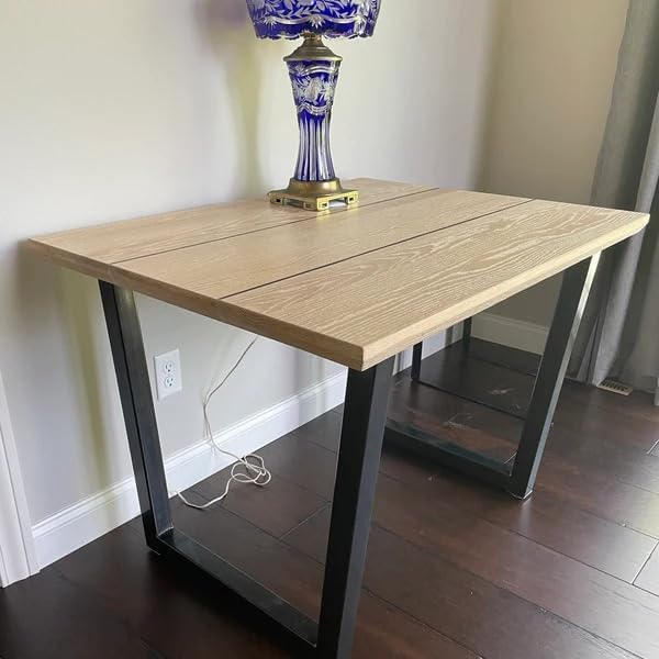 Tapered Metal Table Legs - Made in The US - Structural Steel Tube - Rustic Industrial Finish