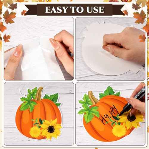 Dianelhall Thanksgiving Bulletin Board Fall Bulletin Board Decoration Set Fall Pumpkin Turkey Classroom Decorations Leaves Cutouts for Thanksgiving Autumn Harvest School Chalkboard Wall Decor Supplies