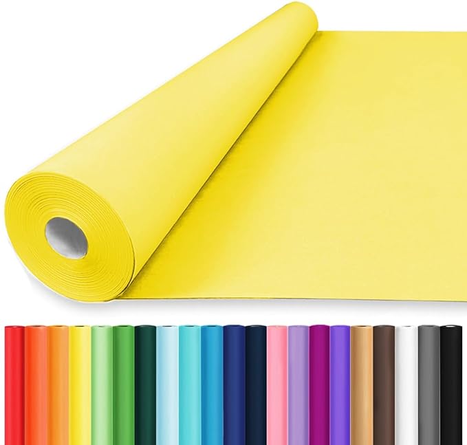Vanhench 24"x1500"(125') Yellow Wrapping Paper for Birthday Wrapping, Solid Color Kraft Paper for Gift Wrapping, Birthday, Bouquet Flower Art Crafts Packing Poster Bulletin Board