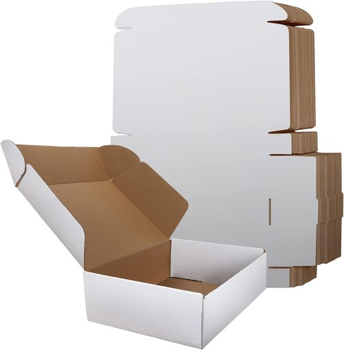 RLAVBL Shipping Boxes - 12x9x3 Inches White Corrugated Cardboard | Set of 20 Mailer Boxes for Small Business