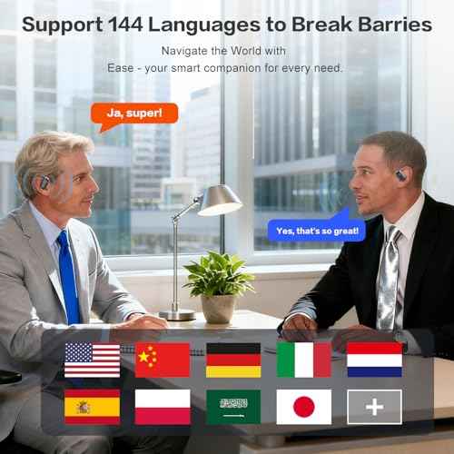 AI Translation Earbuds Real Time, 144 Language Translator Ear buds, Audifonos Traductores Ingl?s Espa?ol, 3-in-1 Translating Wireless Earphones Bluetooth Headphones for Travel Learning Business