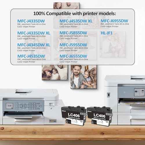 2-Pack Compatible LC406 Ink Cartridges for Brother Printer Black Replacement LC406BK LC406BKS for Brother MFC-J4335DW MFC-J4345DW MFC-J4535DW MFC-J5855DW MFC-J5955DW MFC-J6555DW MFC-J6955DW