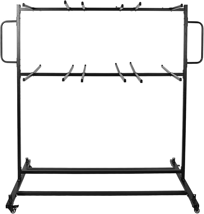 Folding Chair Cart Heavy Duty with Locking Wheels and Adjustable Height, 800 lbs Capacity Storage Rack for 84 Stackable Chairs for Secure Transport, Ideal for School Office and Event Organization
