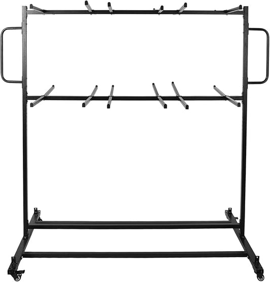Folding Chair Cart Heavy Duty with Locking Wheels and Adjustable Height, 800 lbs Capacity Storage Rack for 84 Stackable Chairs for Secure Transport, Ideal for School Office and Event Organization