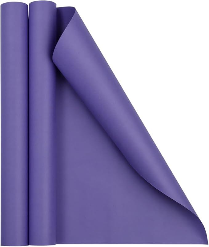 JAM Paper Gift Wrap - Matte Wrapping Paper - 52.6 Sq Ft Total (17 in x 18 Ft Each) - Matte Purple - 2 Rolls/Pack