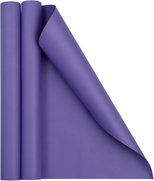 JAM Paper Gift Wrap - Matte Wrapping Paper - 52.6 Sq Ft Total (17 in x 18 Ft Each) - Matte Purple - 2 Rolls/Pack
