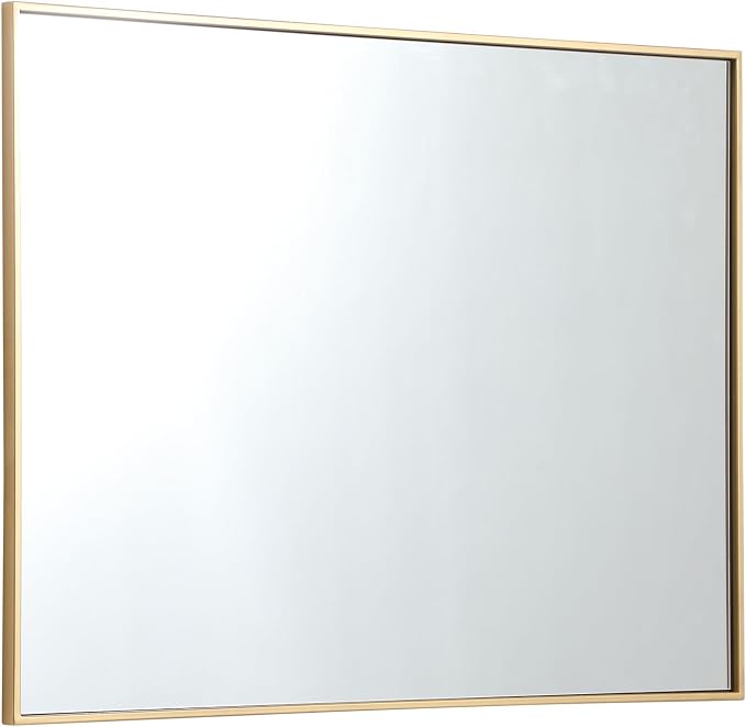 Elegant Decor Eternity 40" x 30" Contemporary Metal Frame Mirror in Black