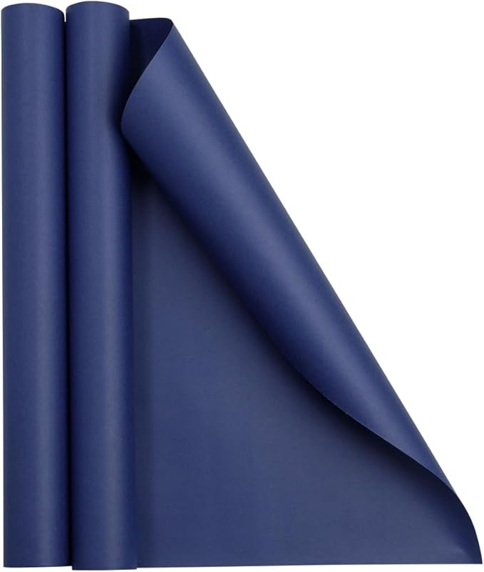 JAM Paper Gift Wrap - Matte Wrapping Paper - 52.6 Sq Ft Total (17 in x 18 Ft Each) - Matte Presidential Blue - 2 Rolls/Pack