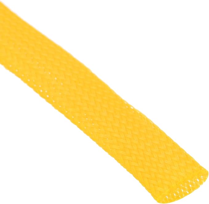 uxcell PET Expandable Sleeving 25ft 1/2" Yellow Cable Management Sleeve Cord Organizer for Wrap Protect Cable