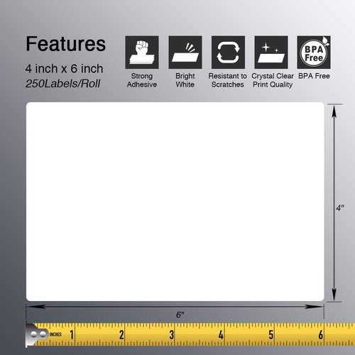 BETCKEY Shipping Labels - Premium Adhesive 4" x 6" | Compatible with Zebra & Rollo Printers (3000 Labels)