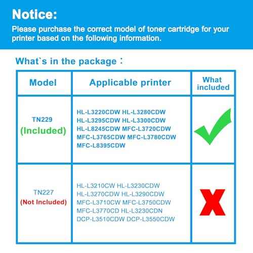 LCL TN229 Yellow Toner Cartridge Replacement for Brother TN229Y TN229XL TN229XLY HL-L3220CDW HL-L3280CDW HL-L3295CDW HL-L3300CDW HL-L8245CDW MFC-L3720CDW MFC-L3765CDW MFC-L3780CDW MFC-L8395CDW (1PK)