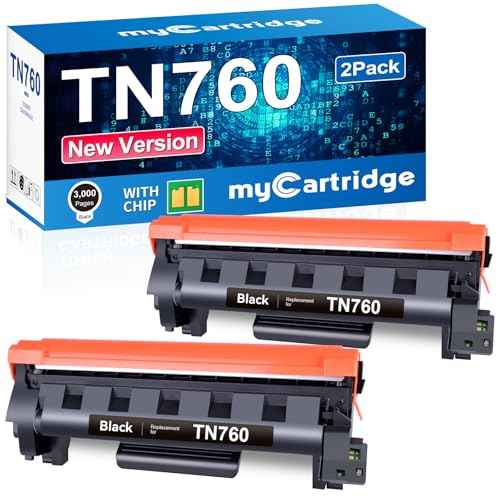 TN760 Toner 2 Pack Compatible with Brother Toner tn-730/tn-760 Replacement for tn760 Toner for Brother Printer MFC-L2710DW MFC-L2750DW DCP-L2550DW HL-L2370DW Printer,Toner tn-730/tn-760
