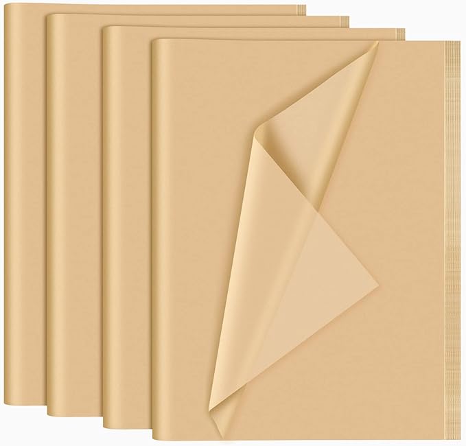 NEBURORA 120 Sheets Kraft Tissue Paper 14 x 20 Inches Brown Wrapping Tissue Paper Bulk Kraft Wrap Paper Sheets for Gift Bags Packaging Floral Filler Crafts Birthday Christmas Halloween Decor