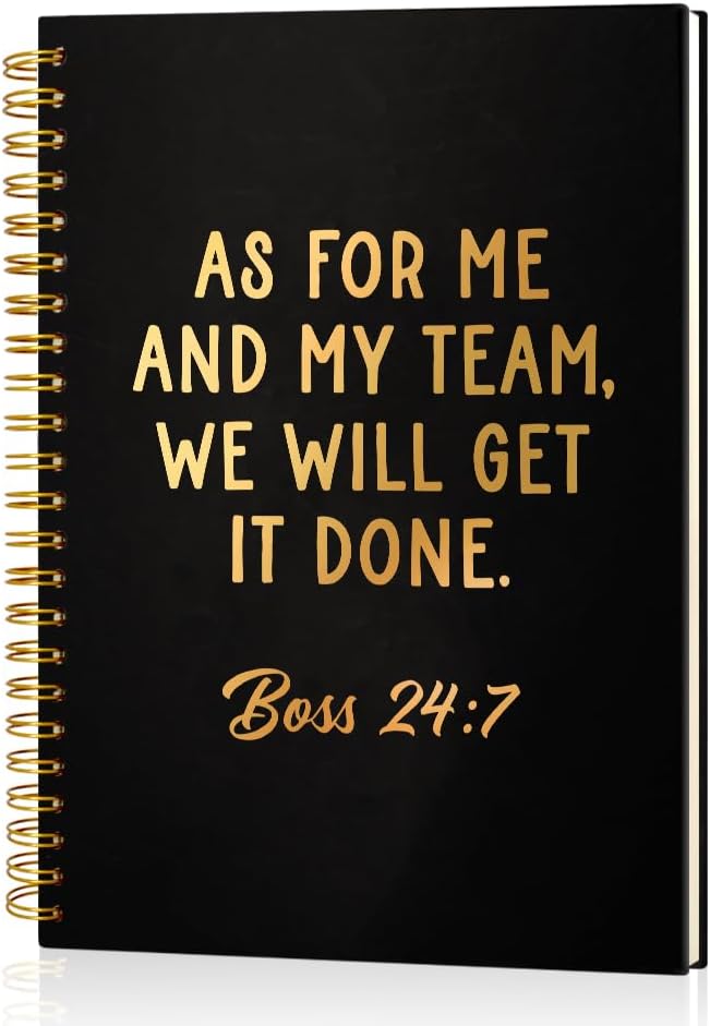Msticey As For Me And My Team We Will Get It Done 160 Blank Pages Gold Foil Hardcover Spiral Notebook, Appreciation Gifts for Women Manager Supervisor Leader Coworker Colleague, Funny Boss Day Gifts