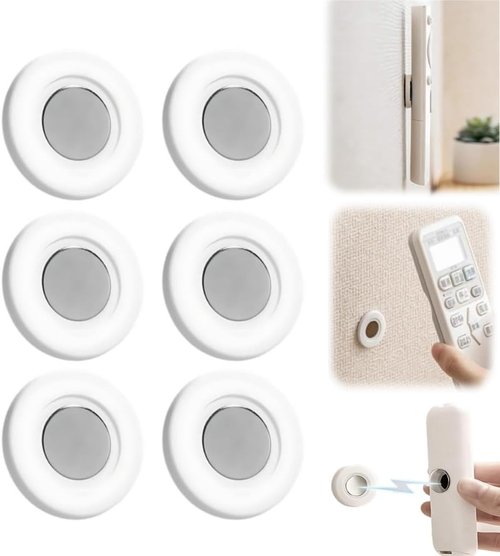 BusyLive Magnetic Remote Control Holder - Silicone Organizer with Strong Adhesive | 6PCS Wall Mount Storage