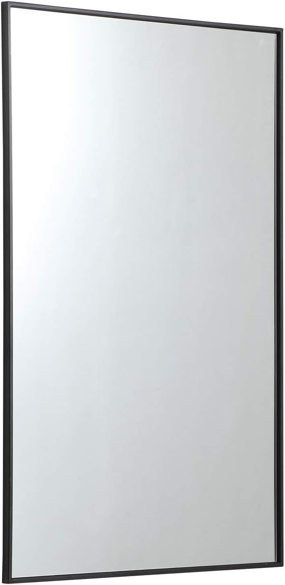 Elegant Decor Eternity 48" x 30" Contemporary Metal Frame Mirror in Black