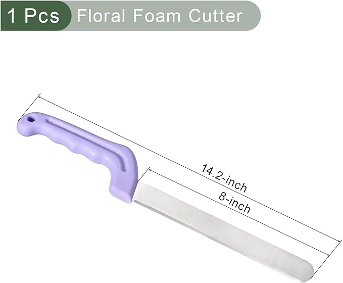 YOKIVE 1 Pcs Floral Foam Cutters, Iron Flowers Mud Bricks Handle Steel Cutters for Cut Flowers Blocks Cakes Fruit Florist (Light Purple, 14.2 Inch)