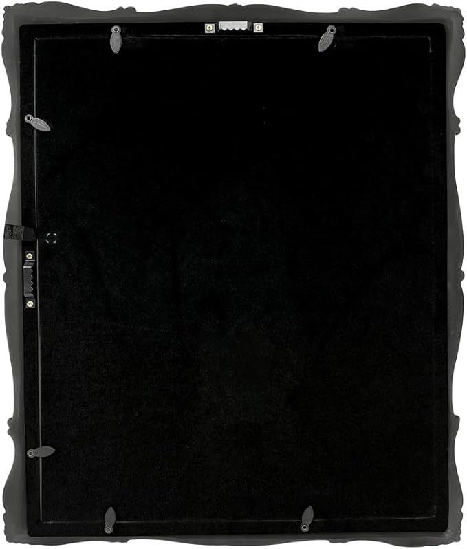 Laura Ashley 11x14 Black Ornate Textured Hand-Crafted Resin Picture Frame, Wall Mount, Decorative Floral Design Home Décor, Photo Gallery, Art, More (Black, 11x14 (Matted 8x10))
