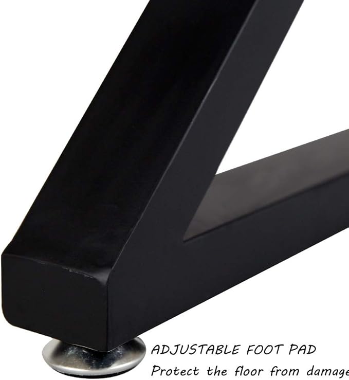 TIEOU Metal Legs for Table K Shape 28" H Tall Industrial Black Table Legs Heavy Duty Metal Desk Legs Set of 2(Without Boards)