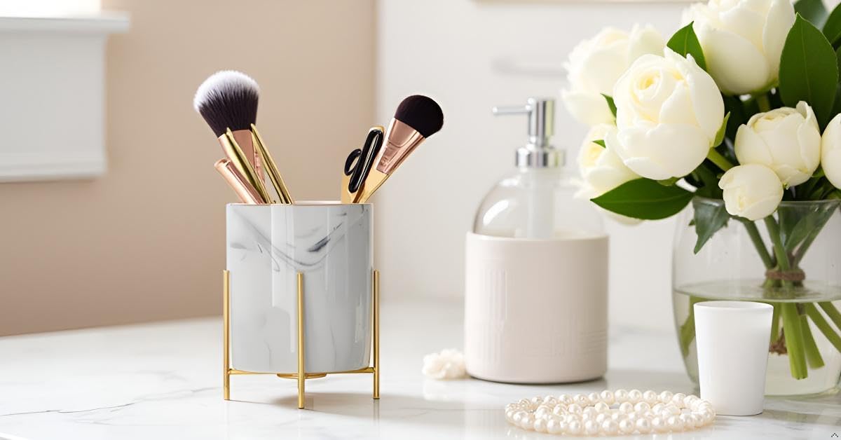 Skiennix Pen Holder - Cute Desk Organizer for Makeup Brushes & Stationery | Home & Office Decor